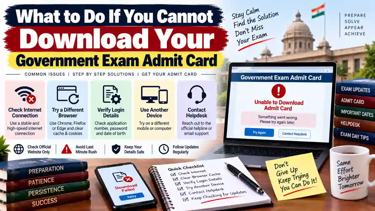 What to Do If You Cannot Download Your Government Exam Admit Card