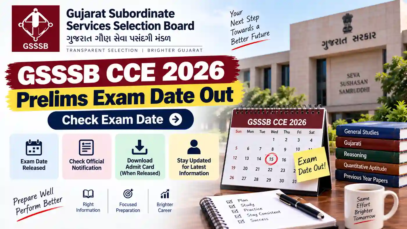GSSSB CCE 2026 Prelims Exam Date Out – Check Exam Date